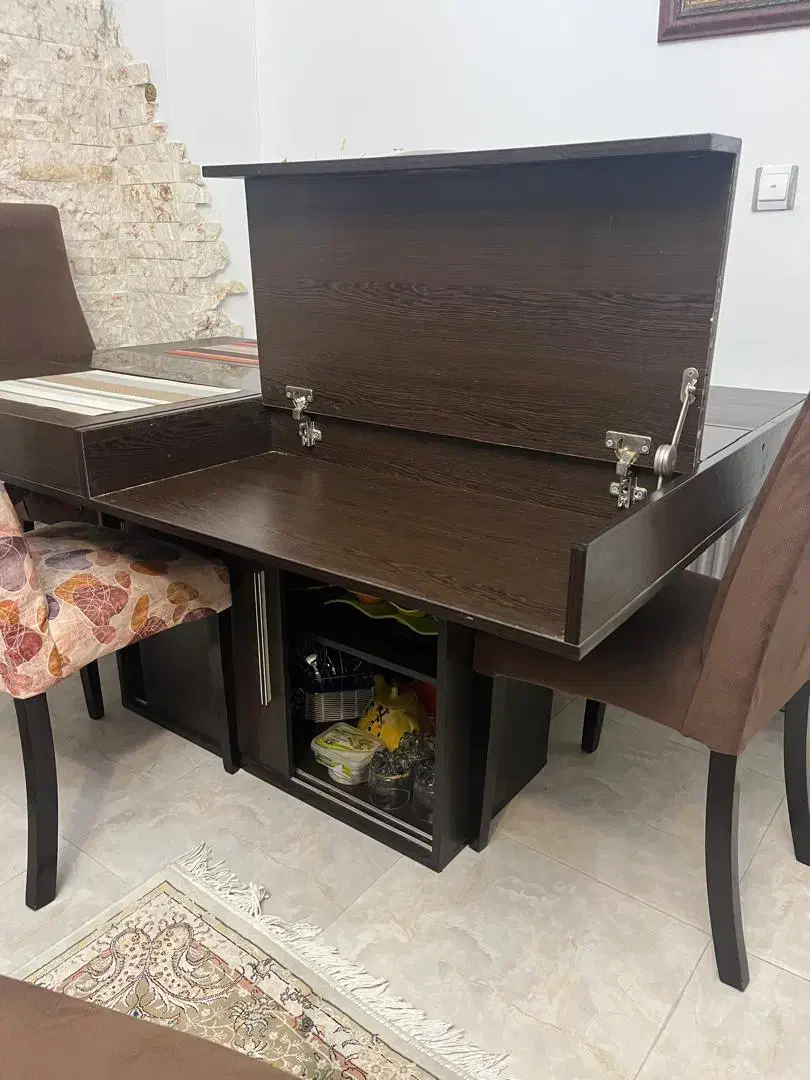 میز نهارخوری ۶نفره چوبی|میز و صندلی غذاخوری|بندر انزلی, مسکن مهر|دیوار