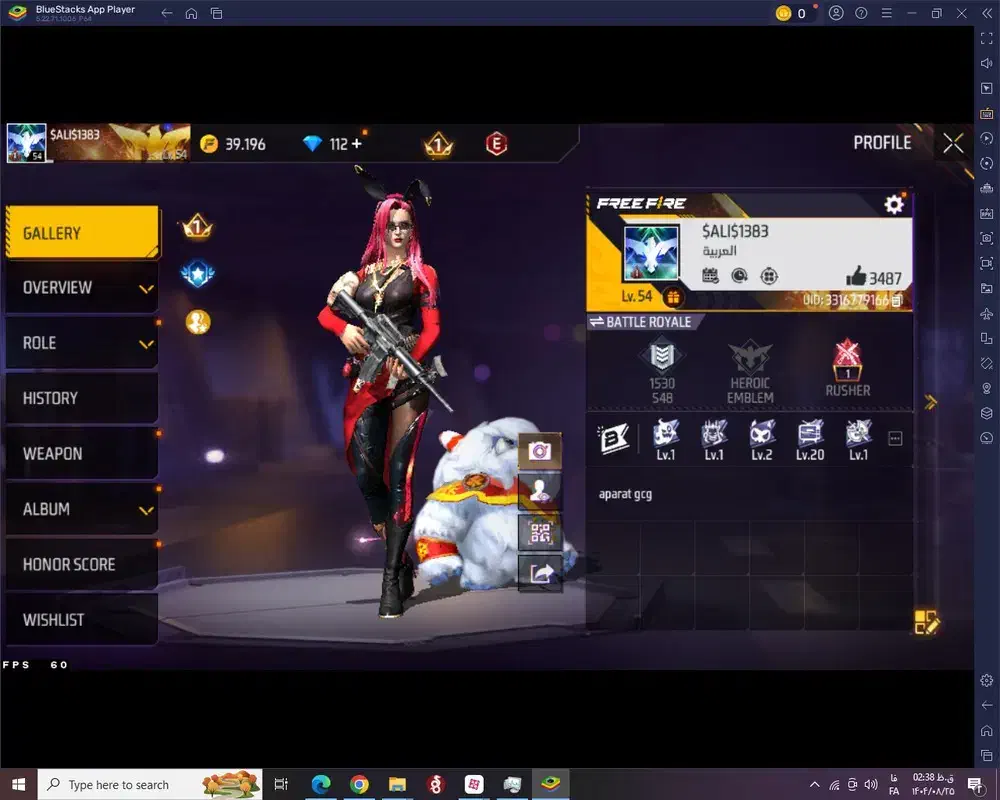 اکانت فری فایر ۵ ساله خواب|کنسول، بازی ویدئویی و آنلاین|اصفهان, تخت فولاد|دیوار