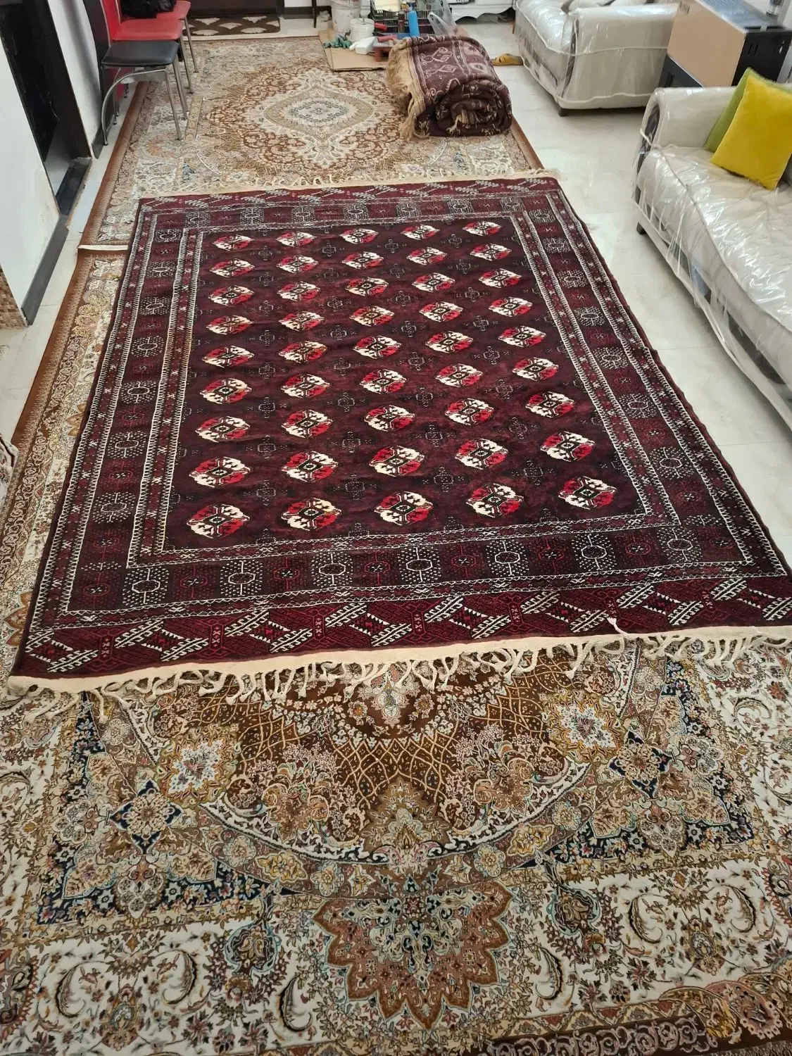 فرش دستباف ترکمن ۷ متری و ۱۰ متری در حد نو|فرش|تهران, خاک سفید|دیوار