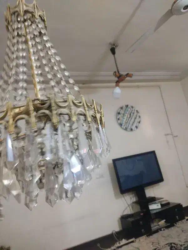 لوستر برنجی ۳دونه چهارلامپ|لوستر و چراغ آویز|اهواز, پردیس دو|دیوار