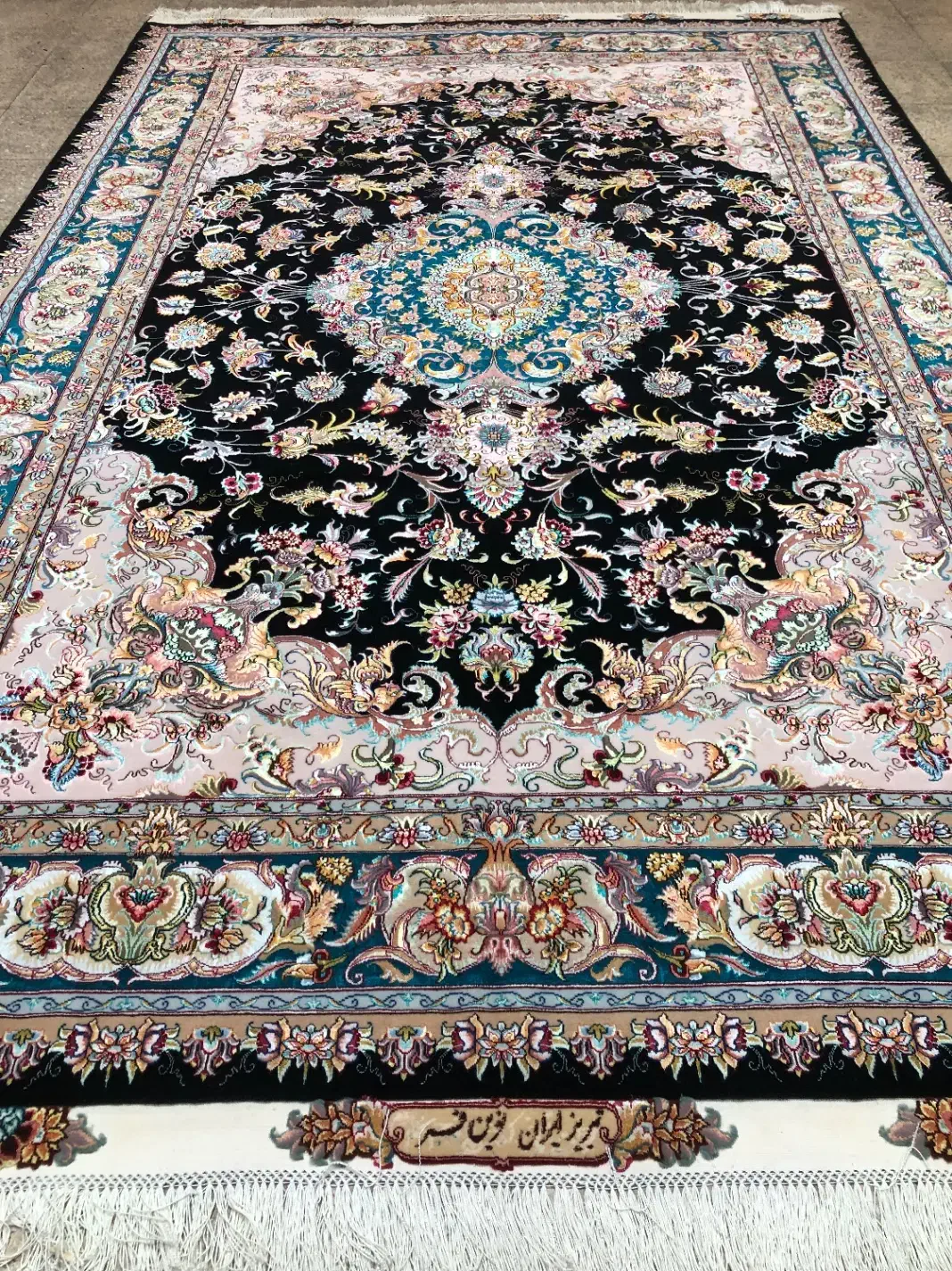 (فرش فرزین)جفت۶مترنقشه نوین فر ،رج۵۵، چله ابریشم|فرش|تبریز, |دیوار