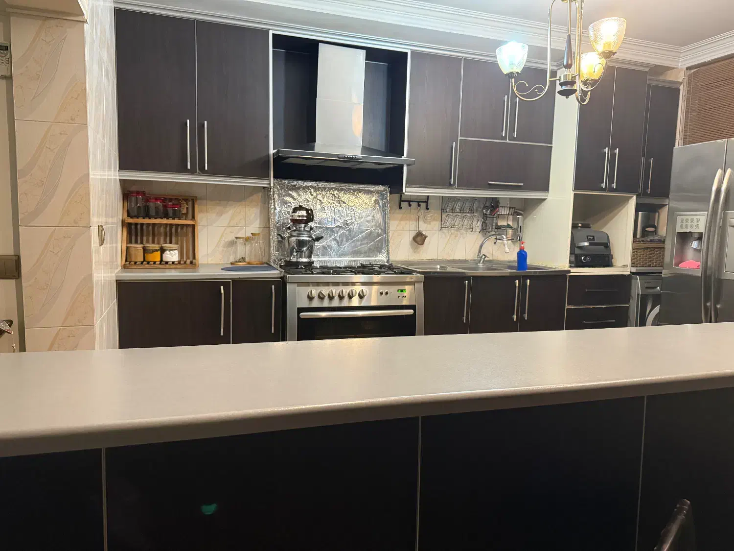 کابینت دست دوم بدنه فلز با هود و سینک|آبچکان و نظمدهنده ظروف|تهران, مهرآباد جنوبی|دیوار