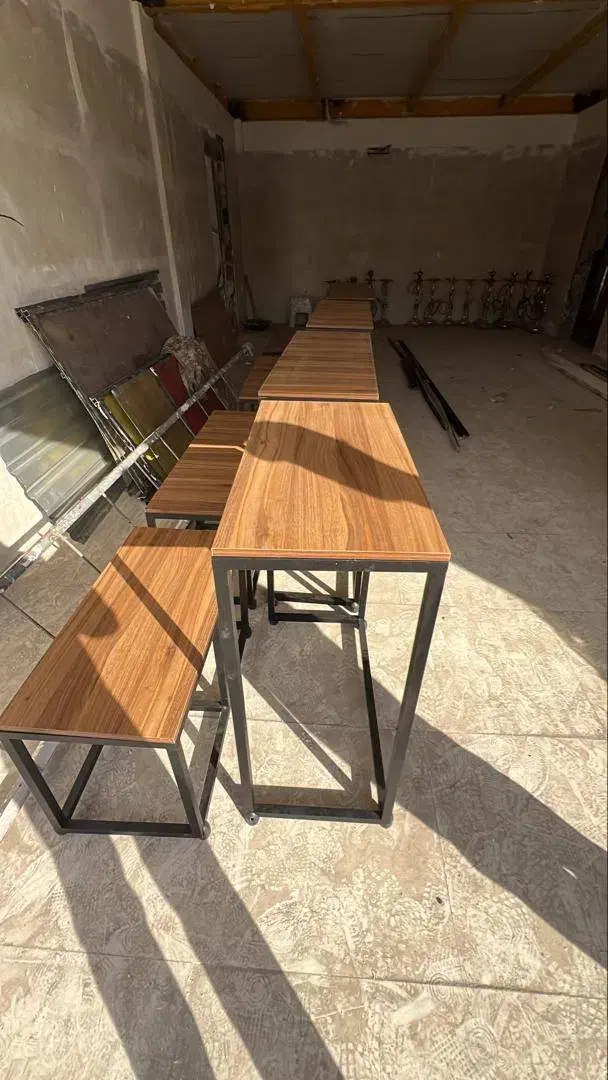 میز و نیمکت چوبی فلزی|صندلی و نیمکت|مشکین‌دشت, |دیوار