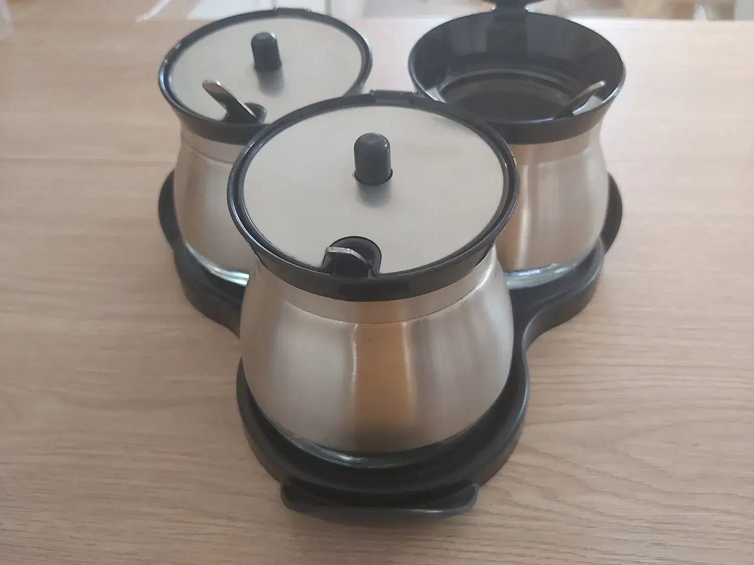 بانکه سه تایی با سینی زیرش وقاشق|ظروف نگهدارنده، پلاستیکی، یک‌بارمصرف|مشهد, آبکوه|دیوار