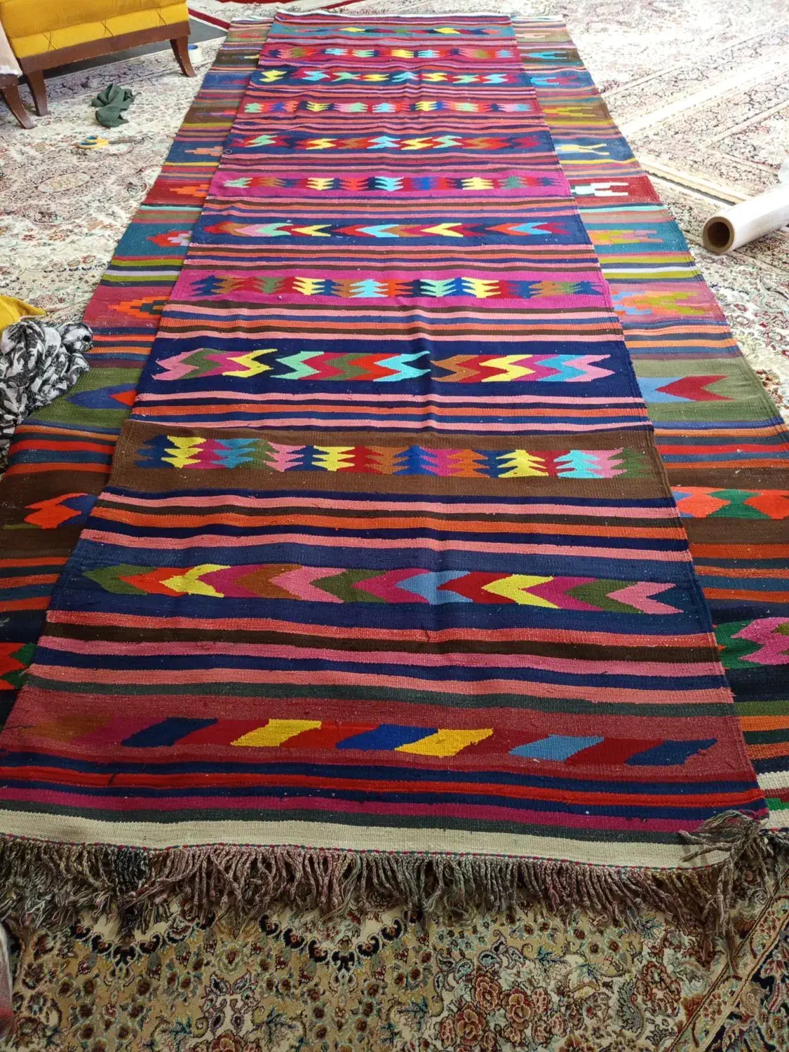 گیلم‌عتیقه‌عشایری|گلیم، جاجیم، گبه|هشتگرد, قاسم آباد بزرگ|دیوار