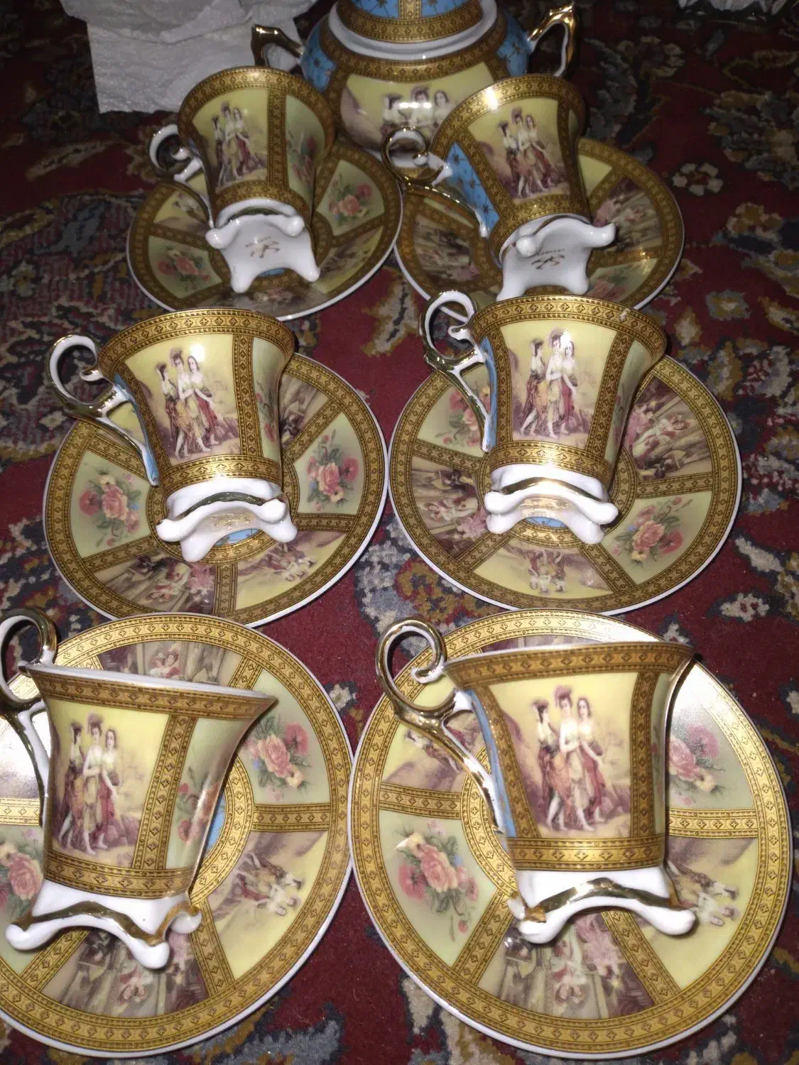 قندان و فنجان دسته دار قهوه خوری اصل انگلیسی.|ظروف سرو و پذیرایی|محمدیه-قزوین, |دیوار