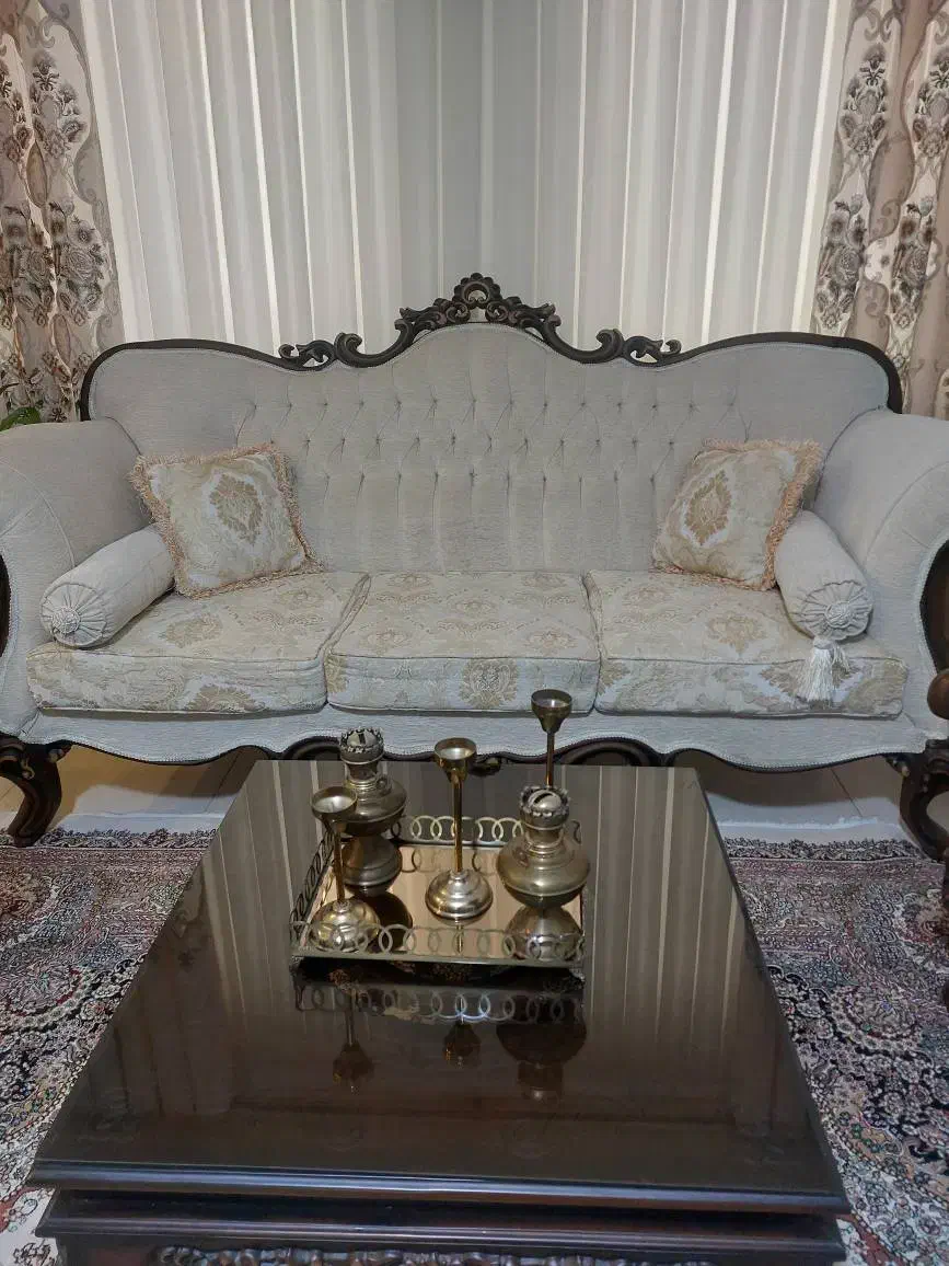 مبل استیل ۹ نفره به همراه میز ناهارخوری ۸ نفره|مبلمان خانگی و میز عسلی|قدس, شهرک فرزان|دیوار