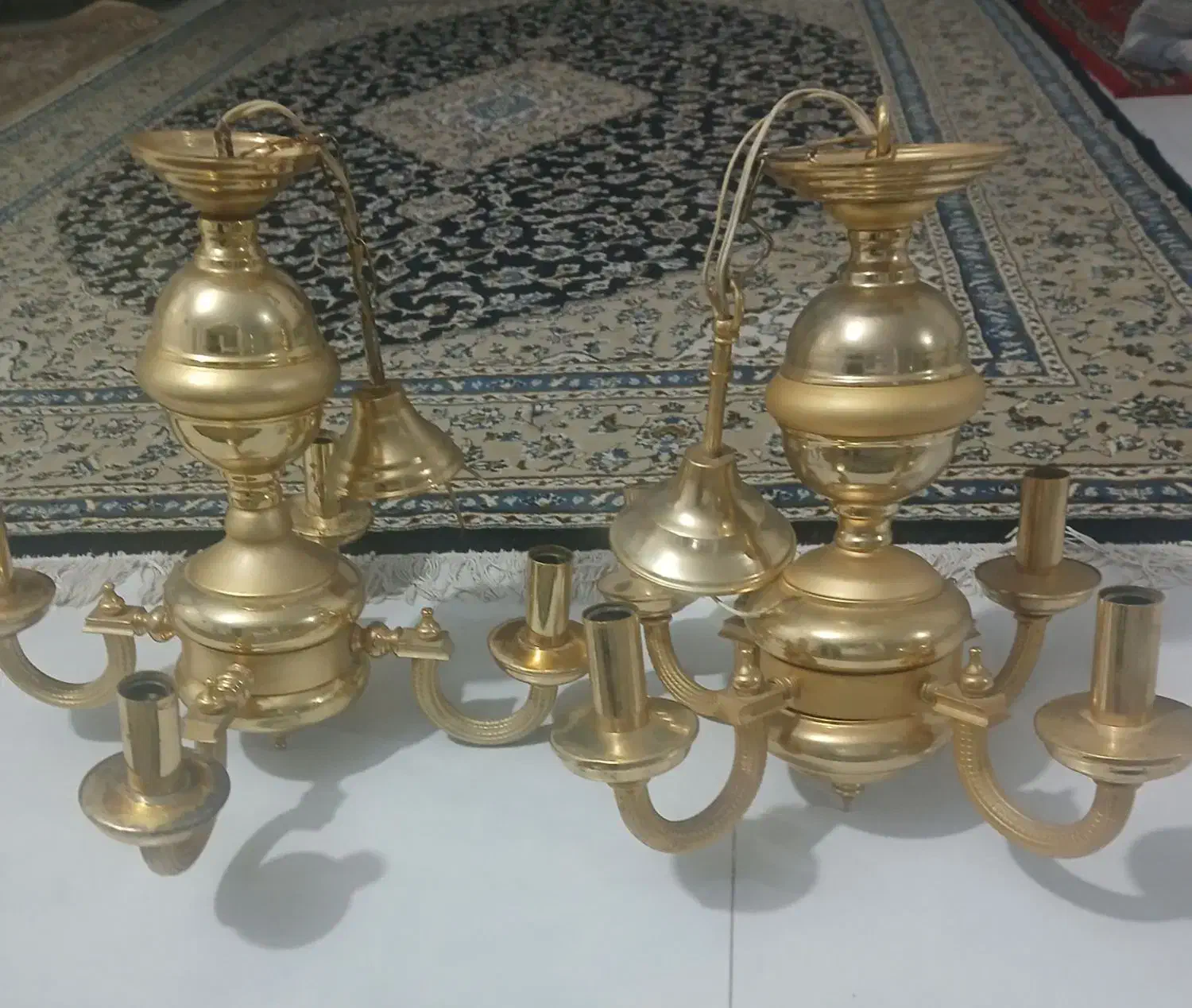 ۲عددلوستر برنجی به قیمت حراجی دونه ای ۳تومن|لوستر و چراغ آویز|اسلامشهر, شهرک قائمیه|دیوار