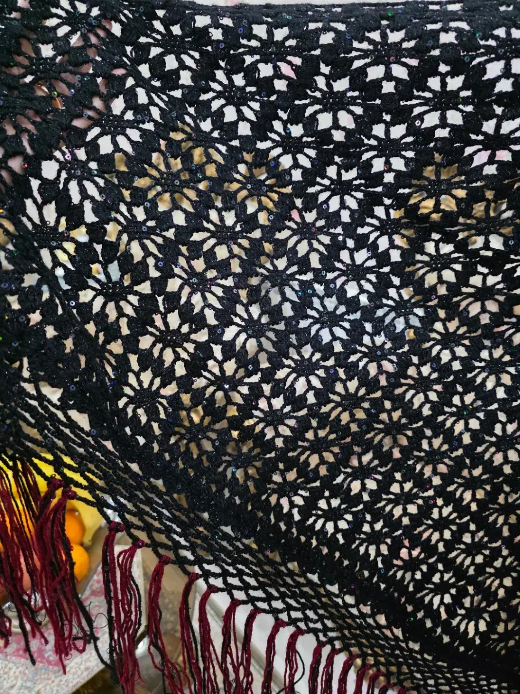 شال سه گوش دست بافت|لباس|گرگان, |دیوار