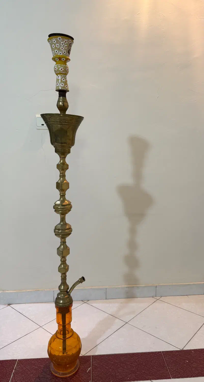 قلیان تمام برنجی عربی|صنایع دستی و سایر لوازم تزئینی|گلپایگان, |دیوار