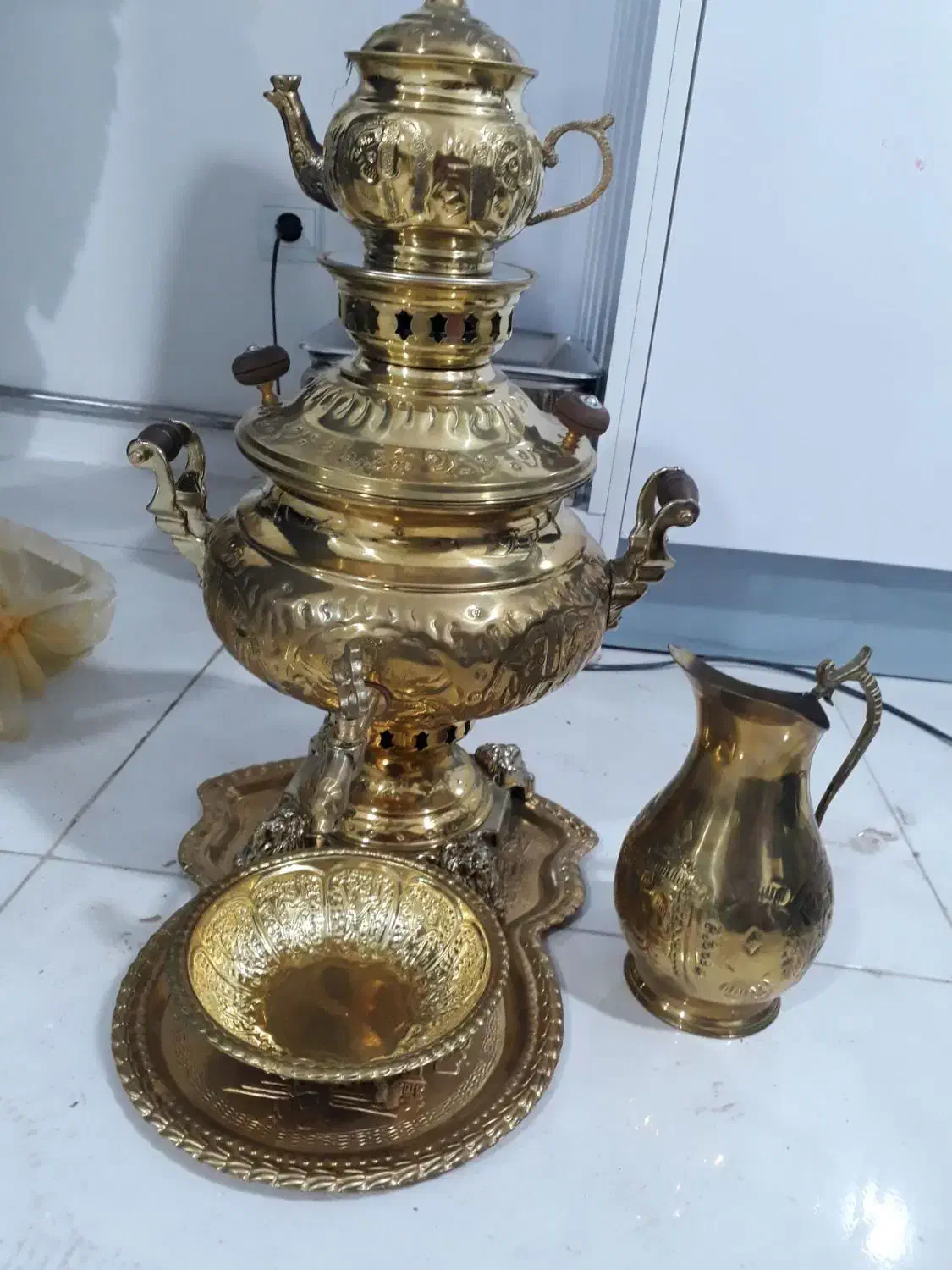 سرویس سماور برنج|سماور، چای‌ساز، قهوه‌ساز|اردبیل, |دیوار