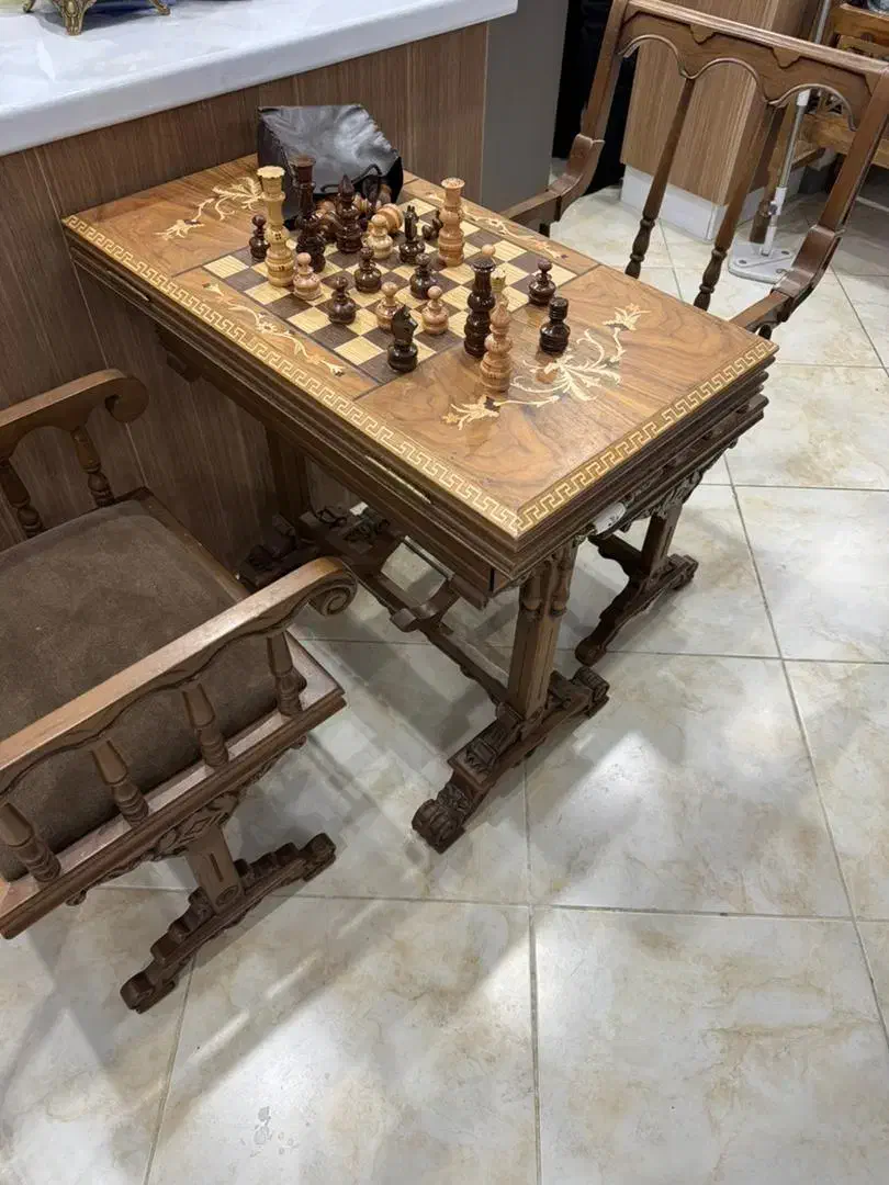 میز شطرنج و تخته تمام چوب راش|مبلمان خانگی و میز عسلی|پرند, فاز ۲|دیوار