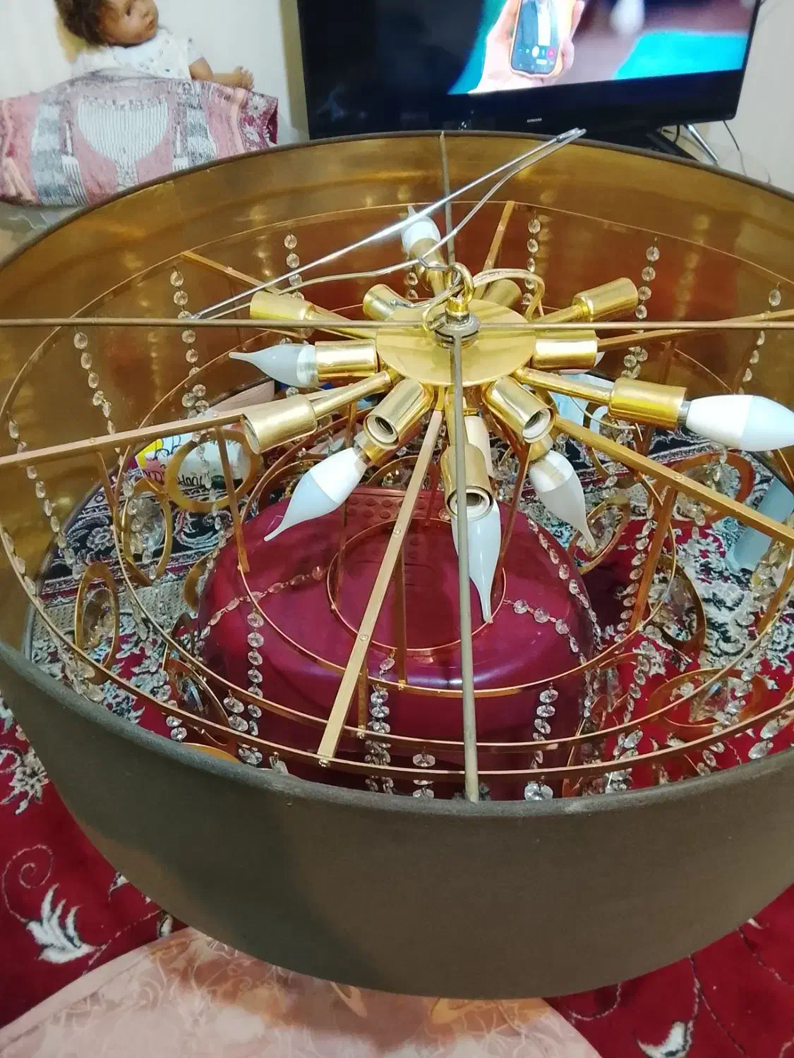 لوسترخورشیدی|لوستر و چراغ آویز|اهواز, زندوکیلی|دیوار