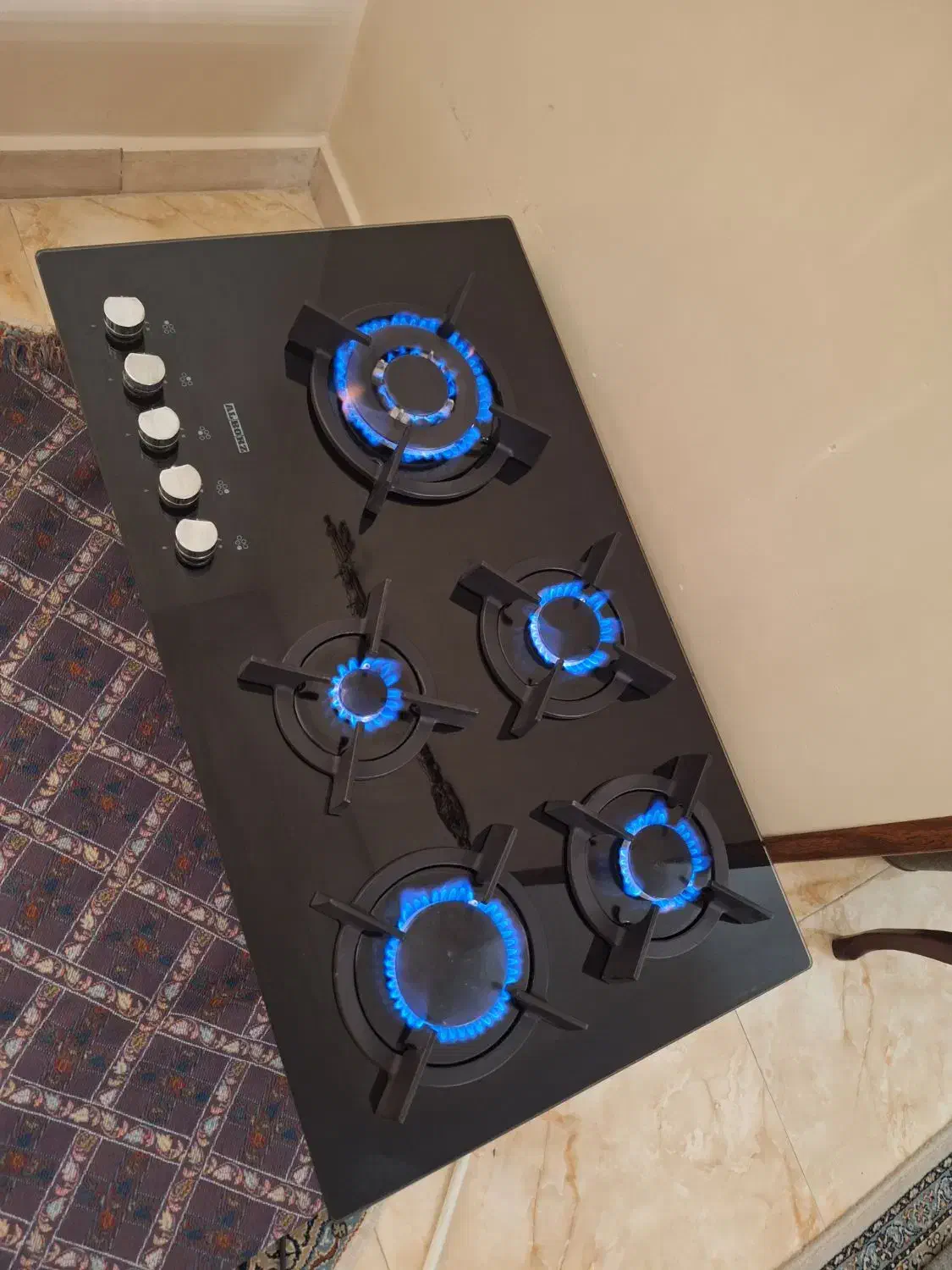 گاز توکار شیشه ای 5شعله استیل البرز ایتالیا درحدنو|اجاق گاز و لوازم برقی پخت‌وپز|تهران, زیبادشت|دیوار