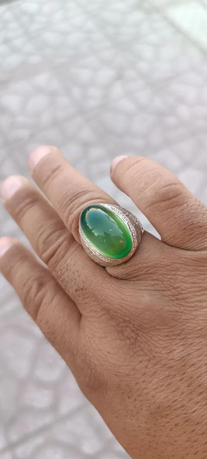انگشتر عقیق سبز عین الحور|جواهرات|پرند, فاز ۶|دیوار