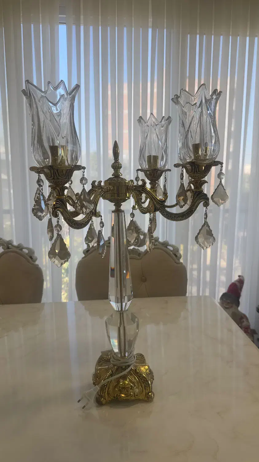 دو عدد شمعدان کریستال چک برقی بسیار شیک|لوستر و چراغ آویز|ساری, |دیوار