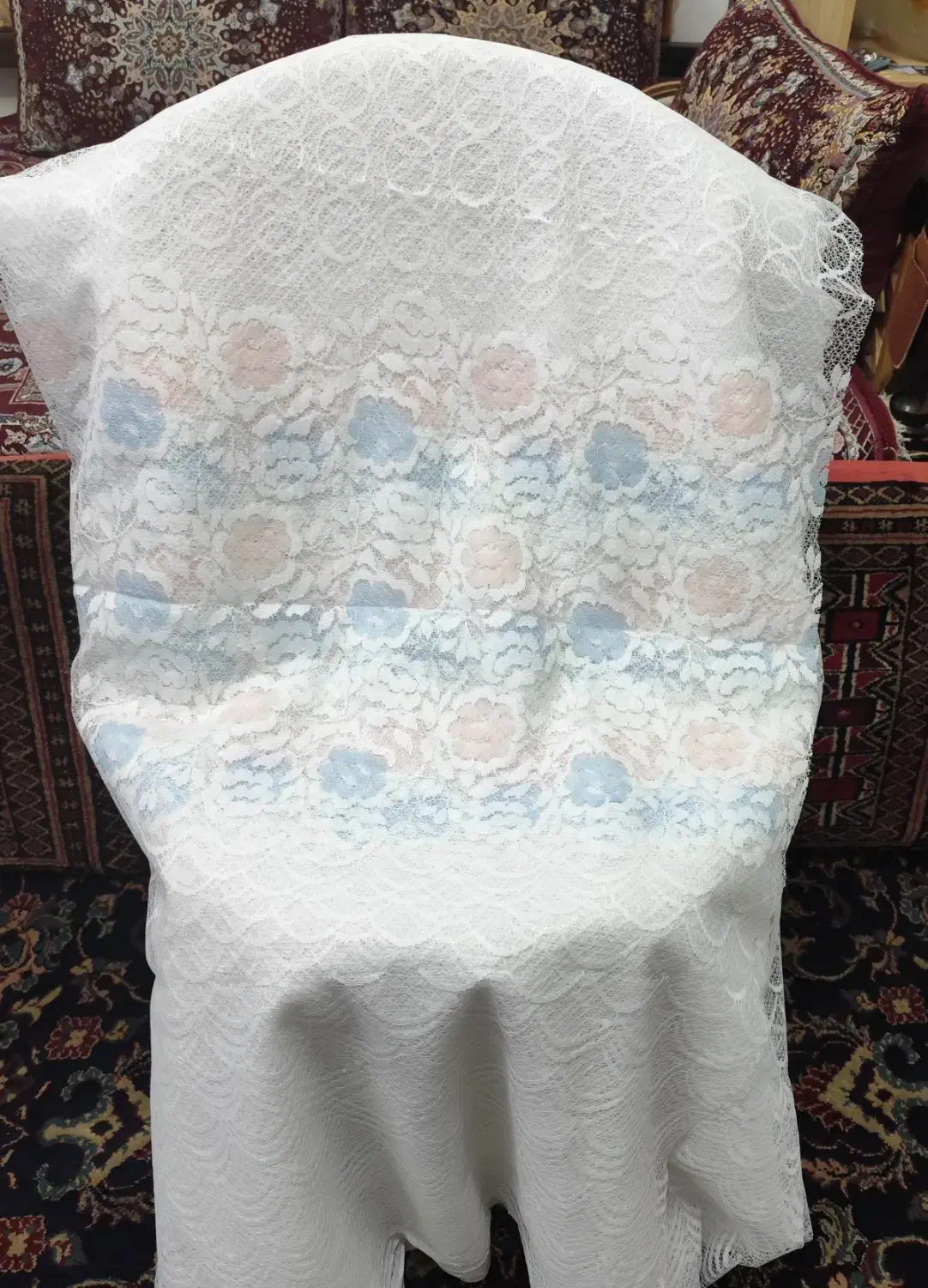 پرده تور گلدار|پرده، رانر، رومیزی|تربتحیدریه, کوه سنگی|دیوار