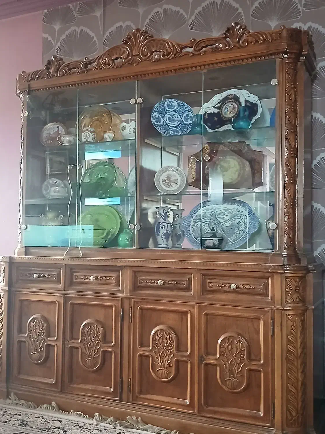 بوفه تمام چوب|بوفه، ویترین، کنسول|قائمشهر, |دیوار