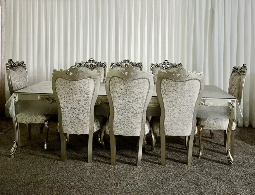 میز غذا خوری استیل سلطنتی ۸ نفره|میز و صندلی غذاخوری|ابهر, |دیوار