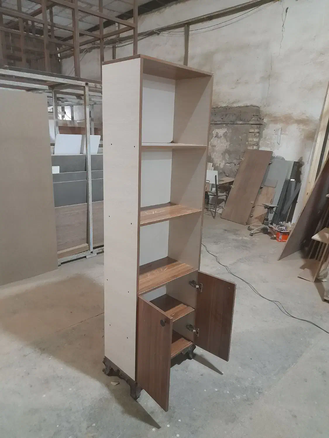 کمد کتابخانه ام دی اف نو تولیدی کارگاه ایران چوب|کتابخانه، شلف، قفسههای دیواری|اهواز, گلستان|دیوار