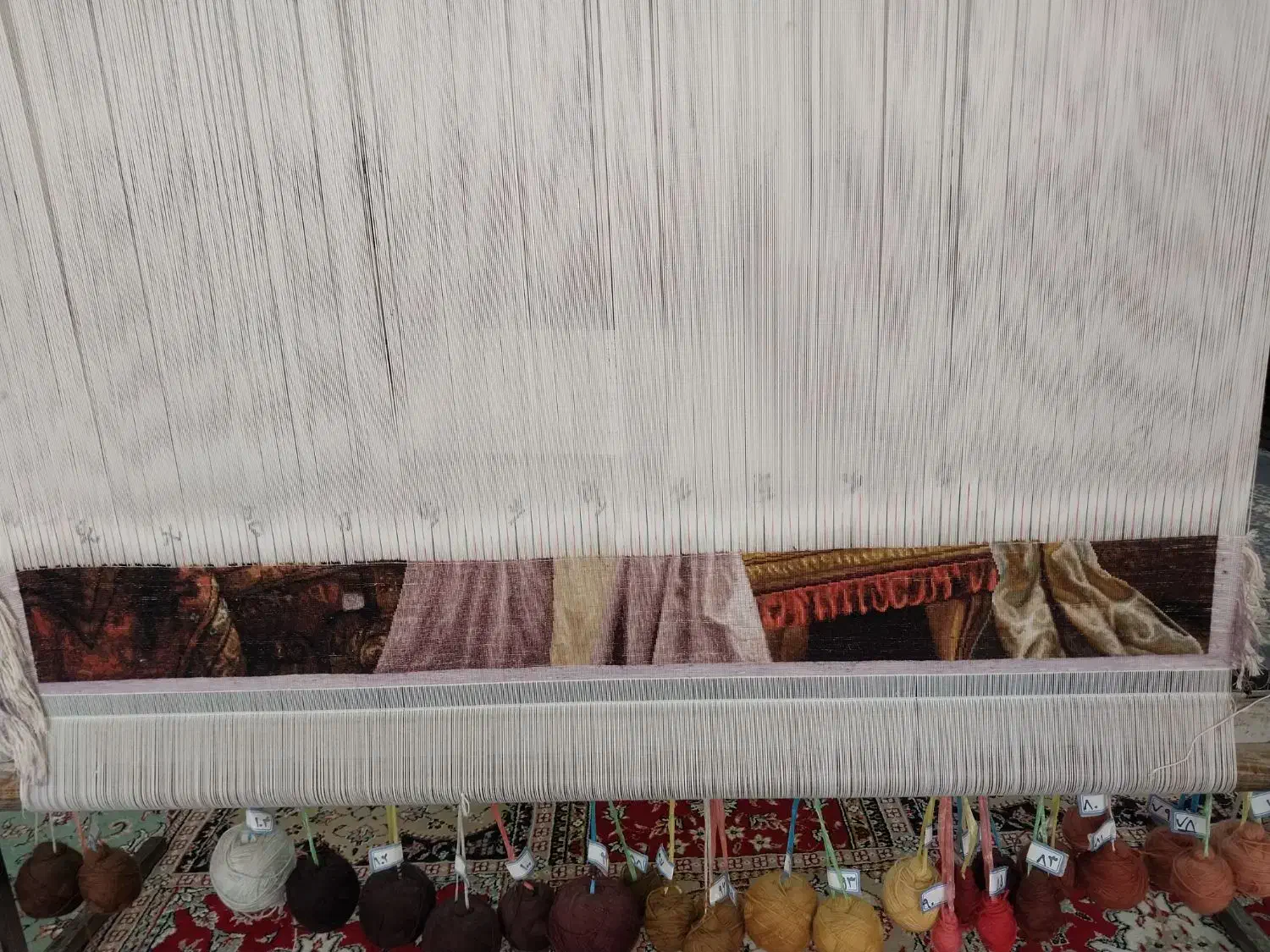 تابلو فرش نخ و ابریشم طرح جواهر فروش ۲|فرش|فارسان, |دیوار