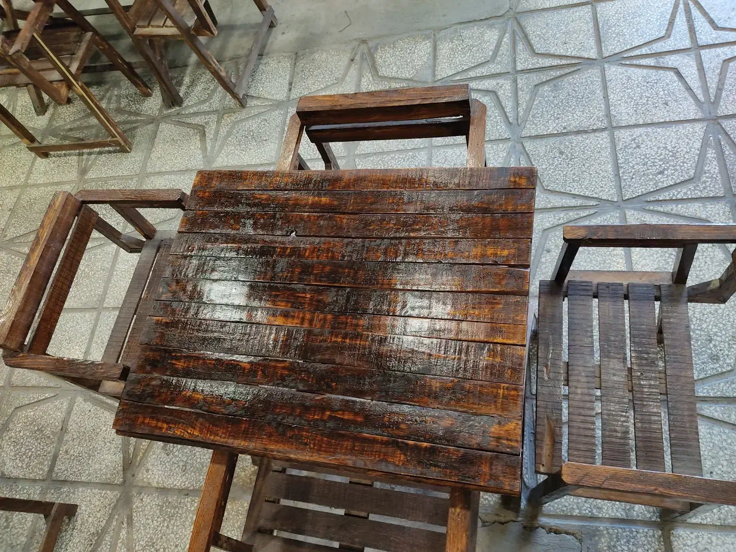 میز صندلی چهار نفره چوبی|کافی‌شاپ و رستوران|قوچان, |دیوار