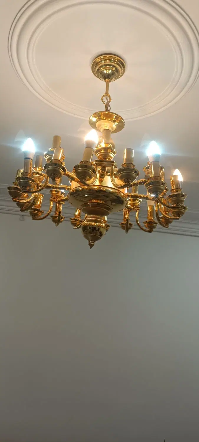 لوستر نورسازان آب طلا کاری|لوستر و چراغ آویز|تهران, فرحزاد|دیوار