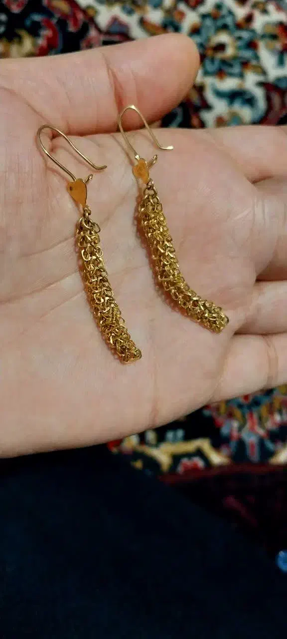 گوشواره شیک و نمادار طلا در حد نو با دودرصد|جواهرات|مراغه, |دیوار