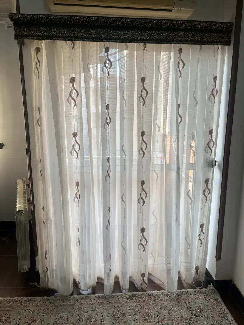 پرده دو عدد به همراه کتیبه|پرده، رانر، رومیزی|رشت, حمیدیان|دیوار