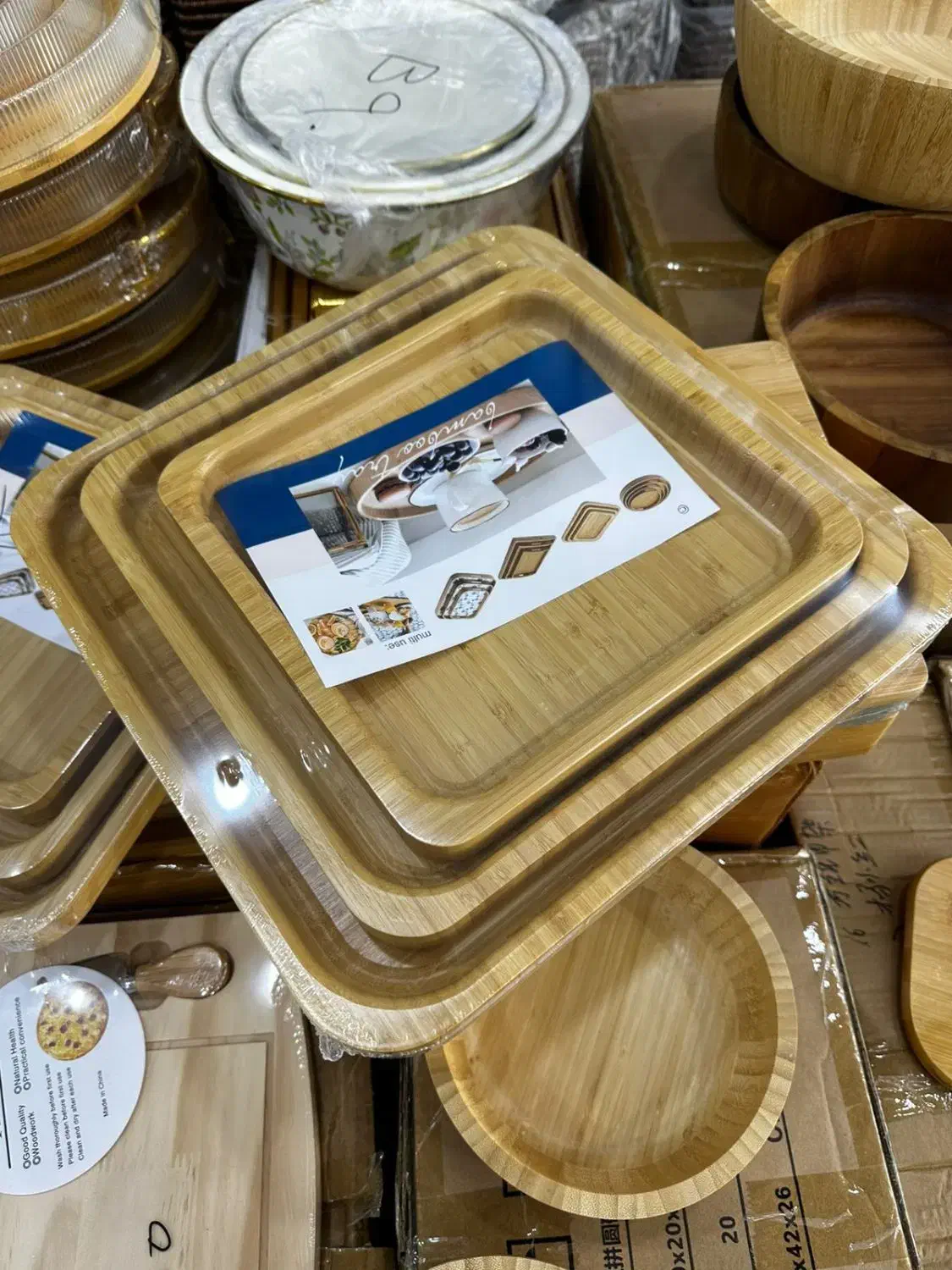 سینی بامبو 3عددی|صنایع دستی و سایر لوازم تزئینی|پیرانشهر, |دیوار