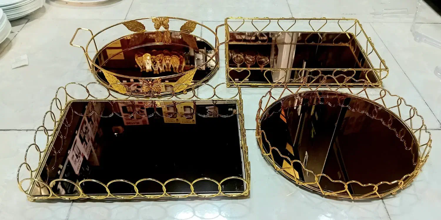 حراج انواع سینی های آینه ای فقط امروز|ظروف سرو و پذیرایی|رفسنجان, |دیوار