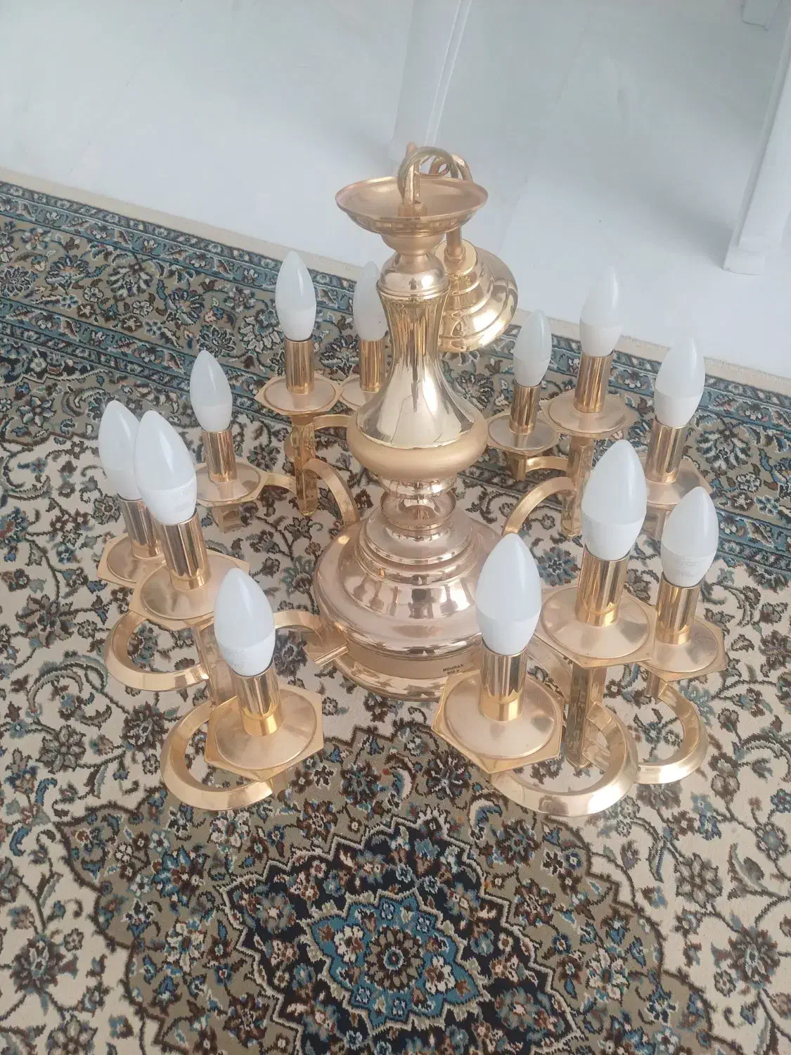 لوستر ۴ شاخه طلایی|لوستر و چراغ آویز|قزوین, |دیوار