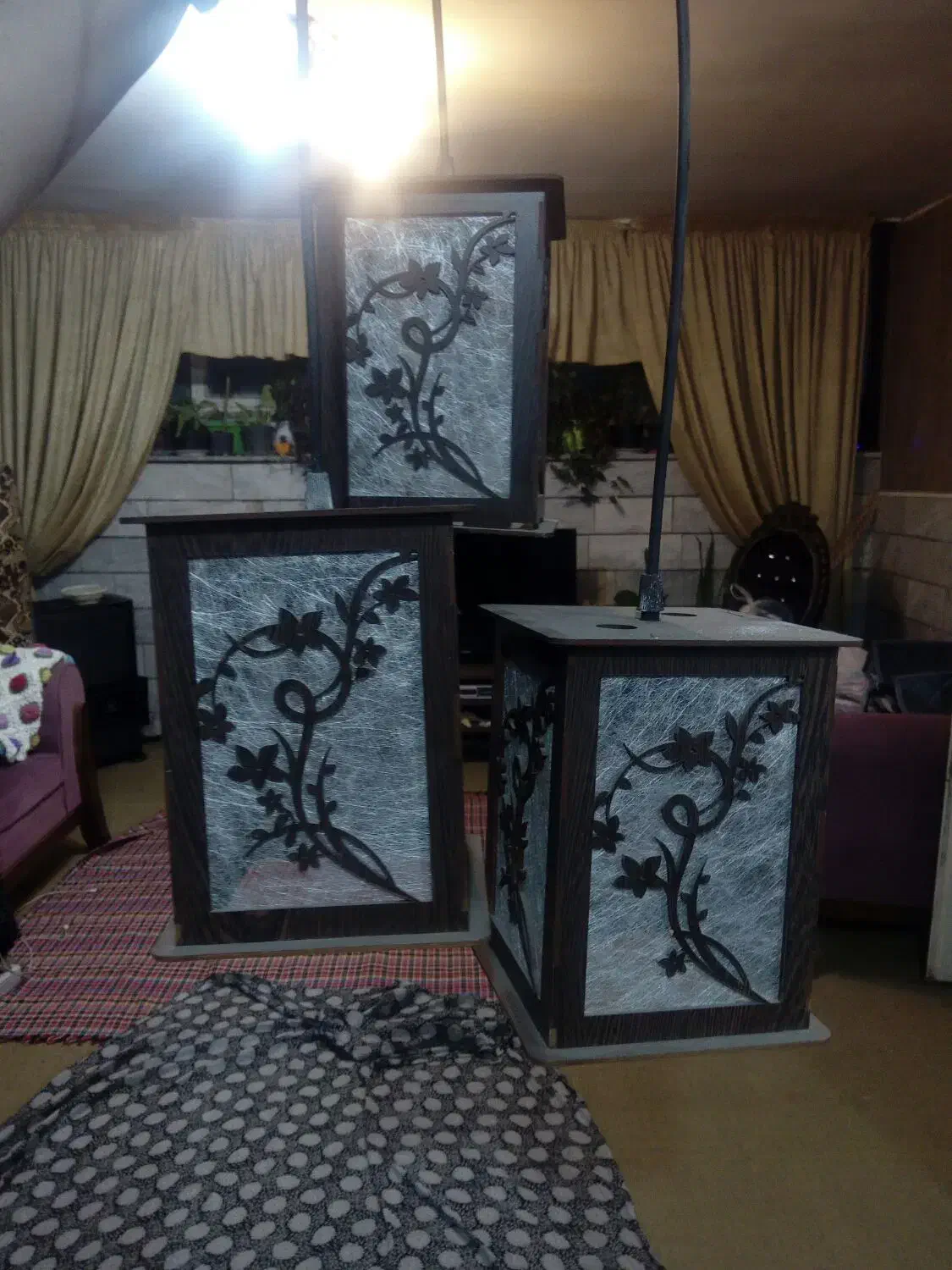 لوستر چوبی|لوستر و چراغ آویز|اراک, |دیوار