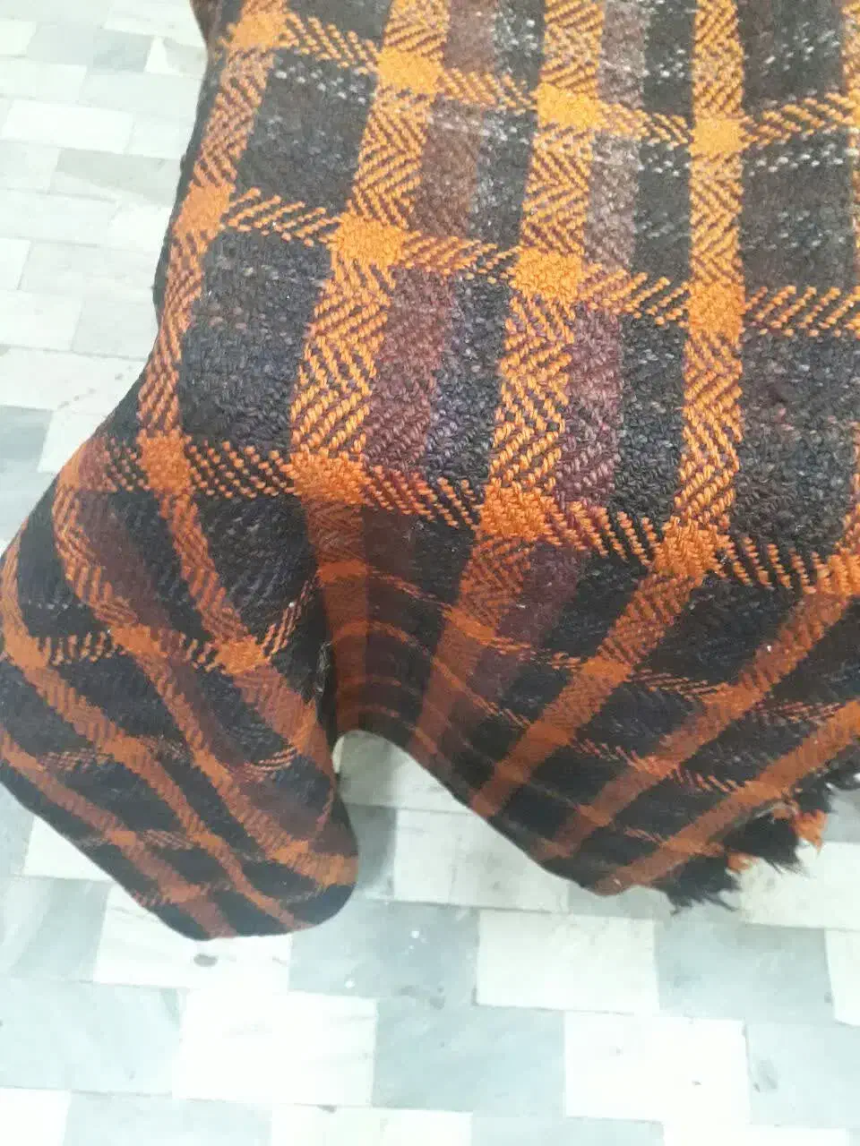 جاجیم پشمی قدیمی|گلیم، جاجیم، گبه|قم, نیروگاه|دیوار