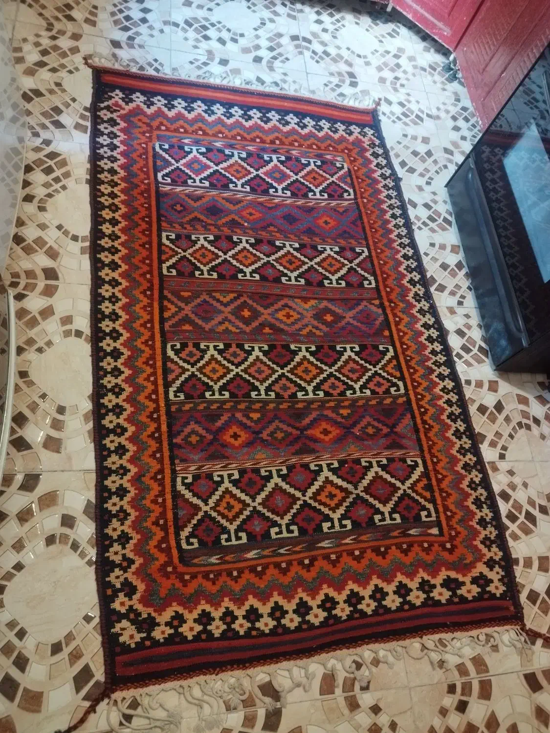 گلیم رنگ سنتی|گلیم، جاجیم، گبه|داراب, |دیوار