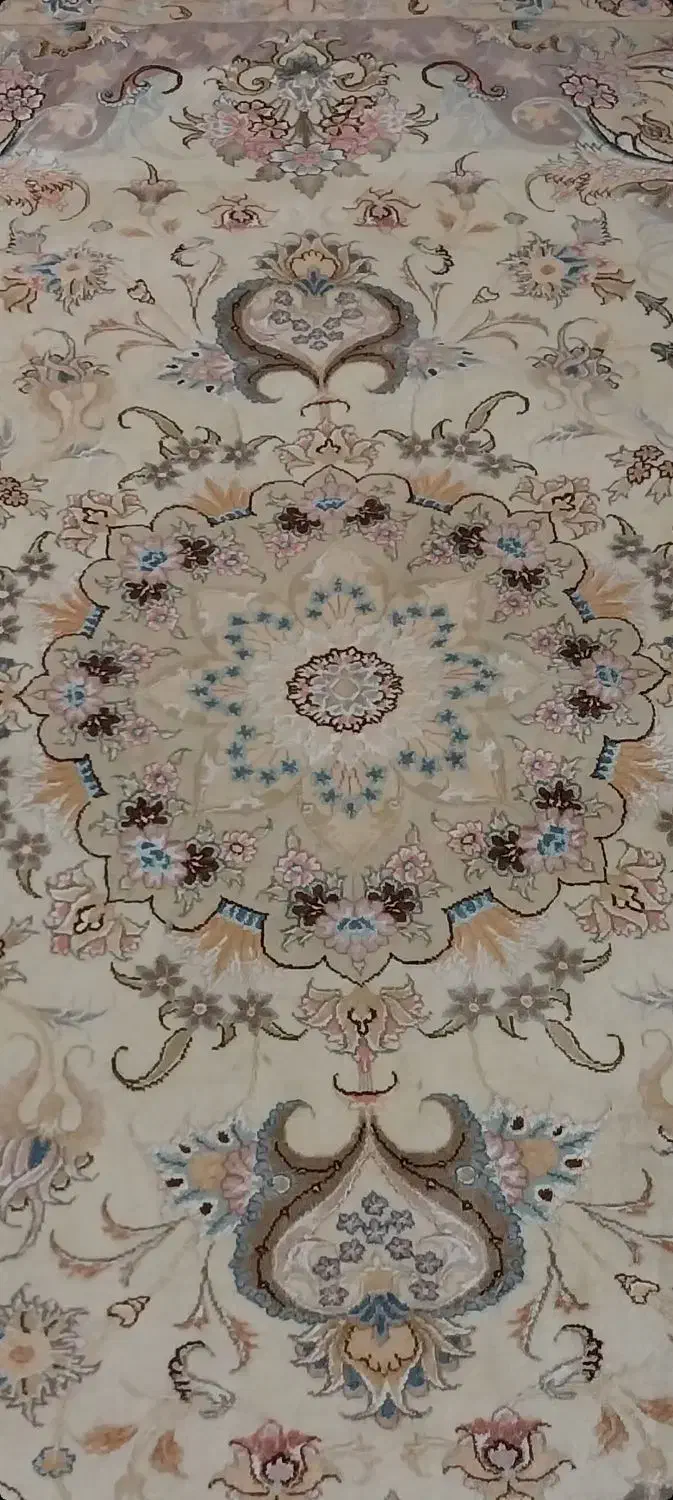 سه تخته فرش دستباف گل ابریشم شش متری رج چهل خطیبی|فرش|ارومیه, |دیوار