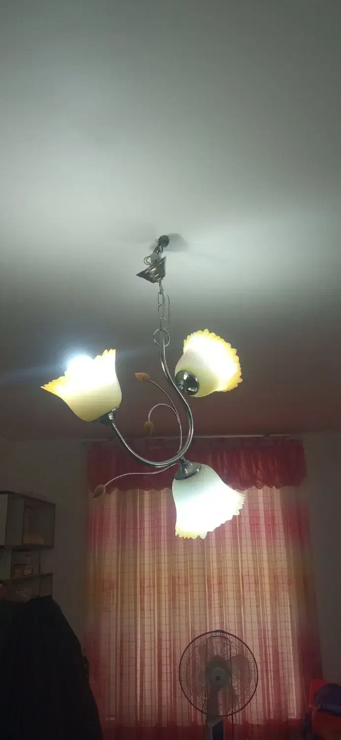 دو عدد لوستر سه شعله نهصد ، شش شعله یک و دویست|لوستر و چراغ آویز|ساوه, |دیوار