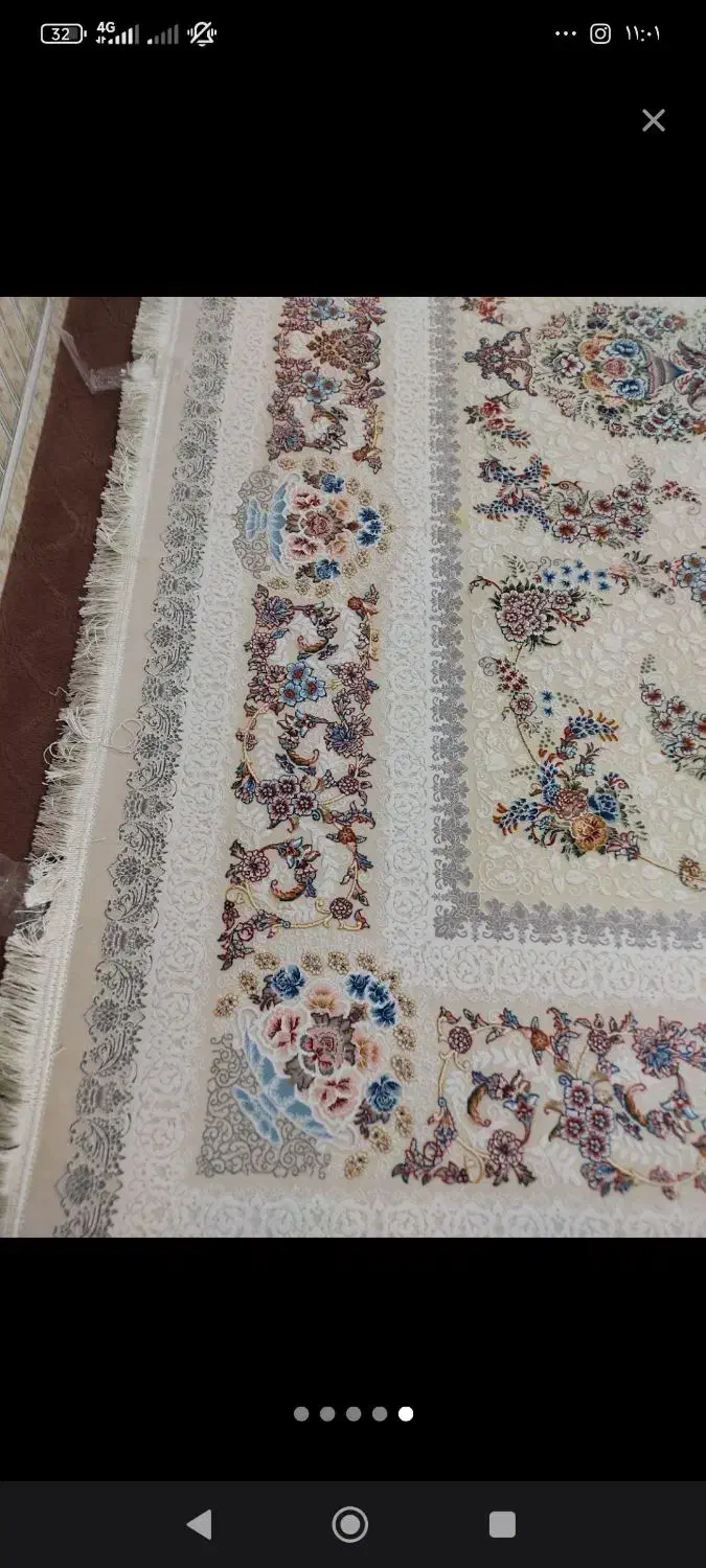 فرش گل برجسته نخ ابریشمی1200شانه3600تراکم9متری|فرش|مشگین شهر, |دیوار