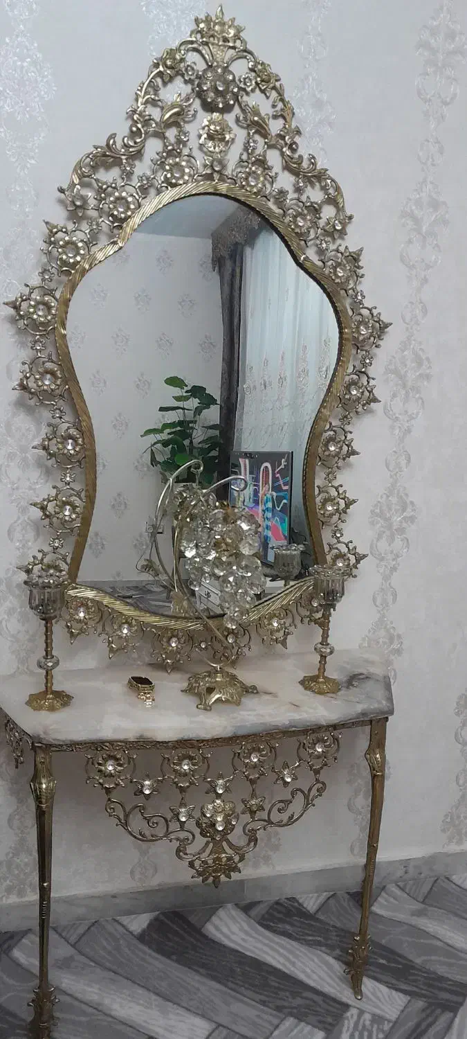 آیینه کنسول برنز|بوفه، ویترین، کنسول|تبریز, |دیوار