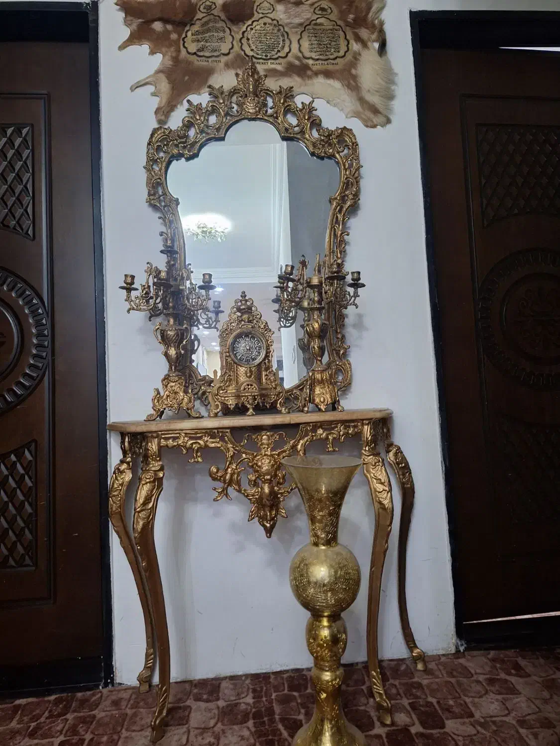 اینه کنسول شمعدان و گلدان|بوفه، ویترین، کنسول|نقده, |دیوار