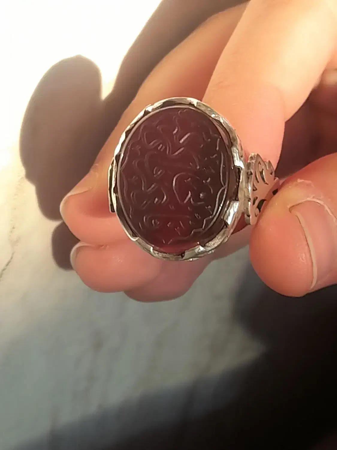 انگشتر عقیق نقره دست ساز|زیورآلات و اکسسوری|ثلاث باباجانی, |دیوار