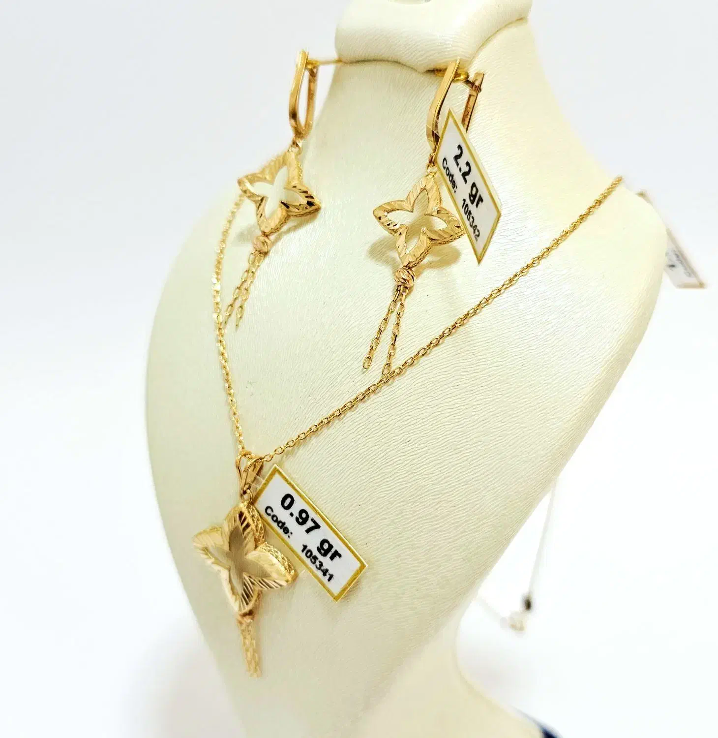 نیم ست طلا تراش آویزدار البرنادو پلاک گوشواره|جواهرات|مشهد, ده دی|دیوار