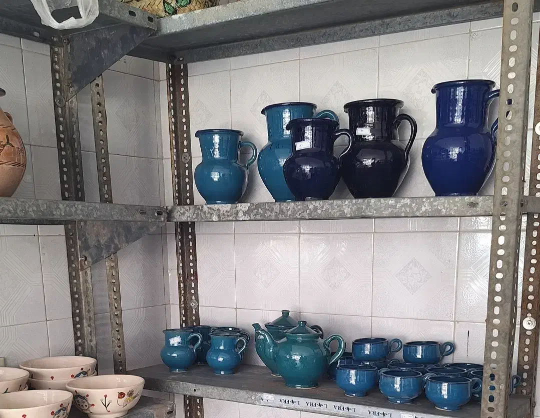 پارچ، قوری، شیرخوری فیروزه‌ای سفال همدان|عمده‌فروشی|یزد, |دیوار