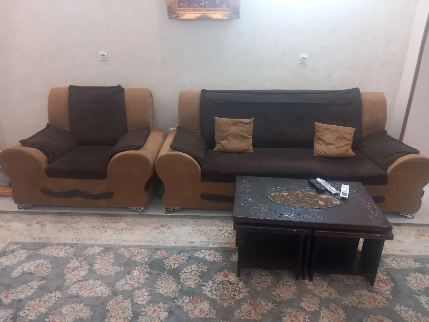 یک دست مبل ۷ نفره کارکرده|مبلمان خانگی و میز عسلی|نجفآباد, ویلاشهر|دیوار