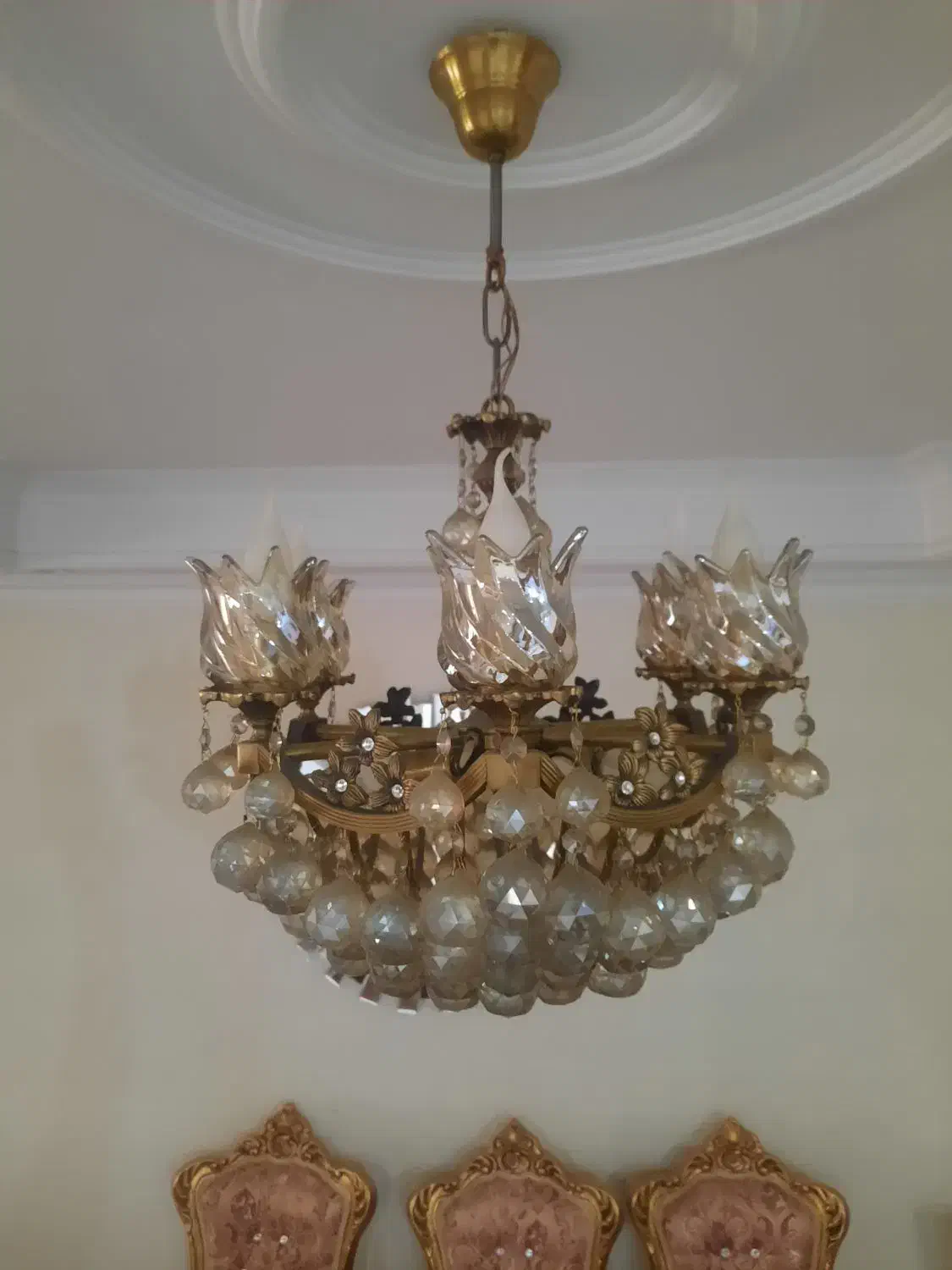 یک جفت لوستر برنزی ۱۰ شعله سرپیچ شمعی|لوستر و چراغ آویز|تهران, صادقیه|دیوار