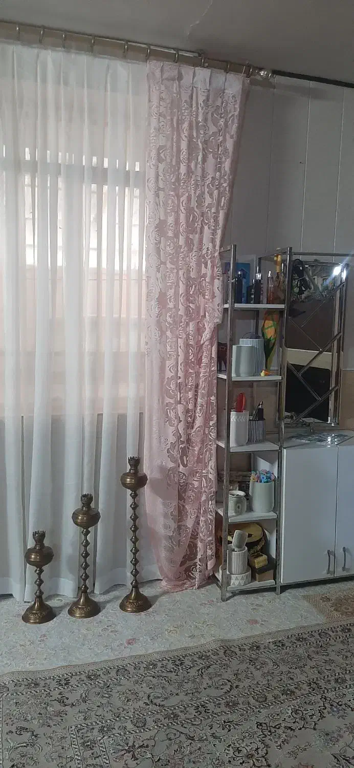 پرده والان دو عدد صورتی|پرده، رانر، رومیزی|چهارباغ, |دیوار
