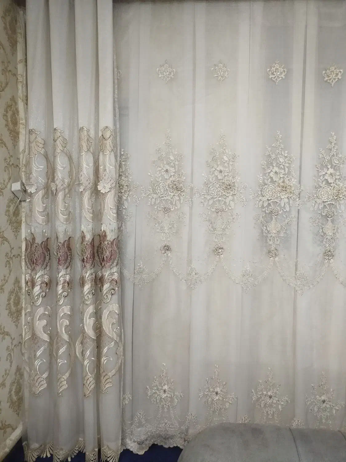 پرده پذیرایی و اتاق خواب|پرده، رانر، رومیزی|رباطکریم, نصیرشهر|دیوار