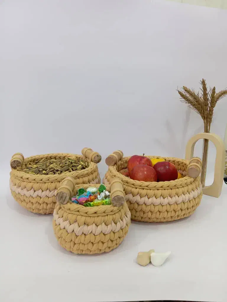 سبد تریکو بافی|صنایع دستی و سایر لوازم تزئینی|بافت, |دیوار