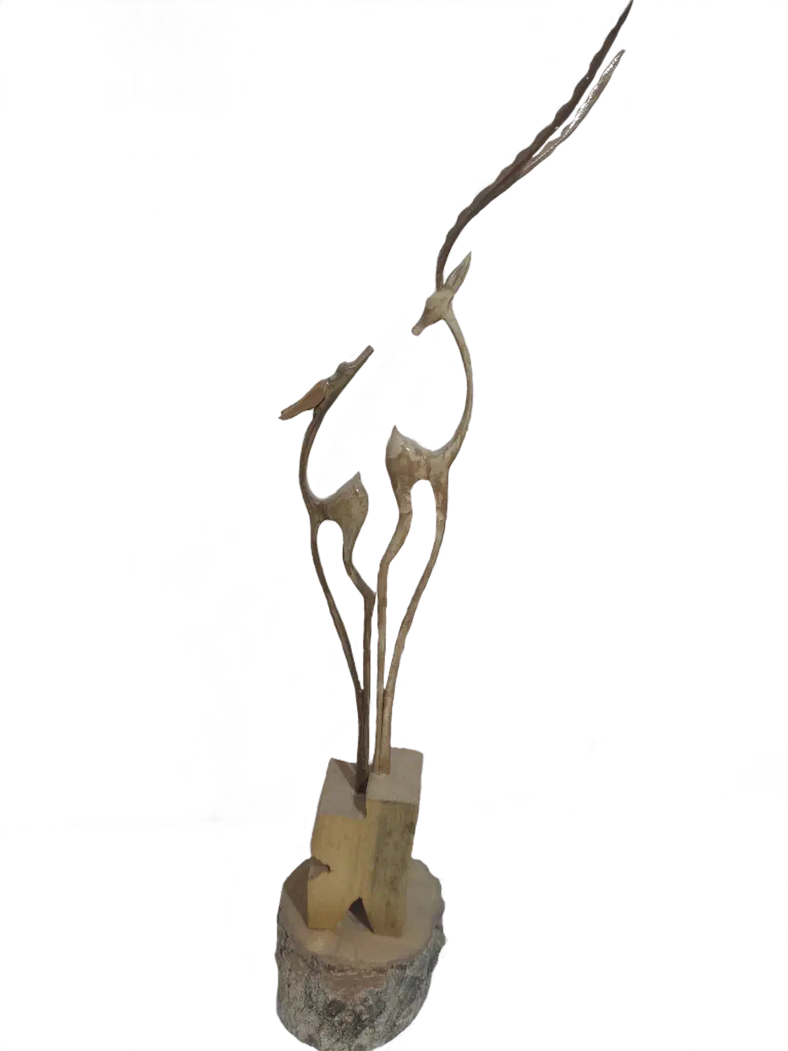 غزال، لک لک چوبی تزئینی|مجسمه، تندیس، ماکت|تهران, باغ فیض|دیوار