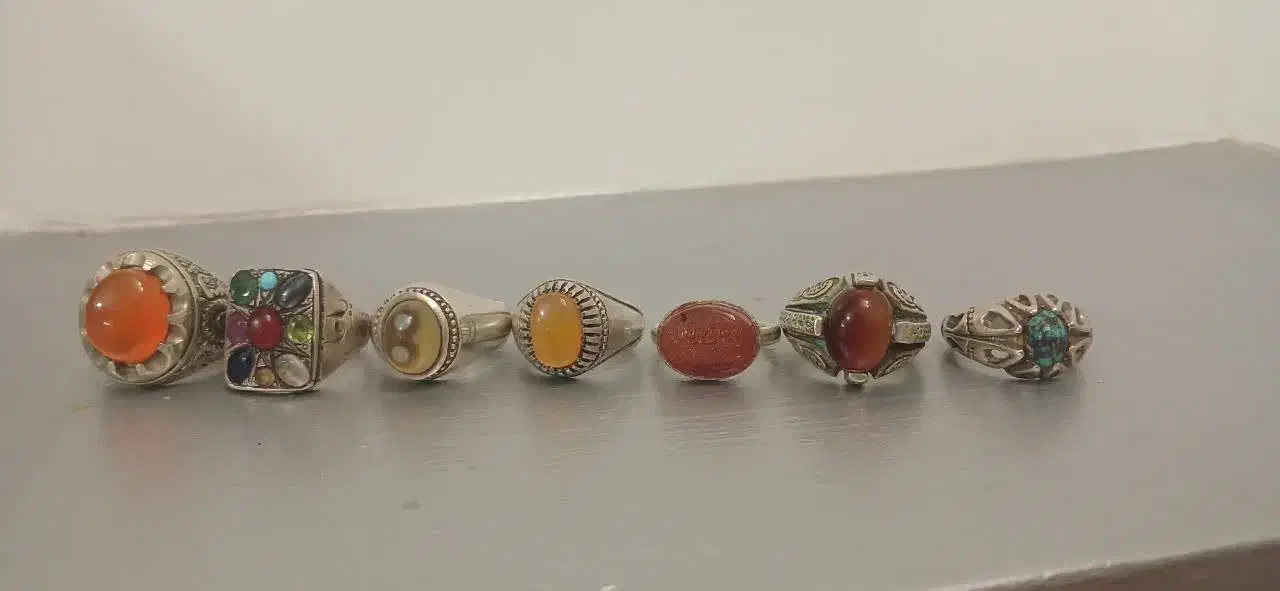 ۷ عدد انگشتر نقره درجه یک|جواهرات|خمینیشهر, |دیوار